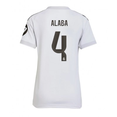 Ženski Nogometni dresi Real Madrid David Alaba #4 Domači 2025-26 Kratek Rokav Ženski Nogometni dresi Real Madrid David Alaba #4 Domači 2025-26 Kratek Rokav